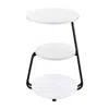 Coaster Hilly 3-tier Round Side Table White And Black