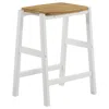 Coaster Hollis Wood Counter Height Backless Bar Stool Brown And White (set Of 2)