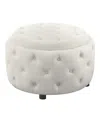 Coaster Home Furnishings Angelina 18" Foam Tufted Storage Round Ottoman In Pearl