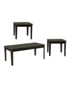 Coaster Home Furnishings Home Furnishings 3-piece Asian Hardwood And Medium Density Fiberboard Occasional Table Set In Dark Brown