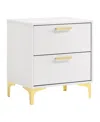 Coaster Home Furnishings Kendall 24.75" Asian Hardwood 2-drawer Nightstand In White