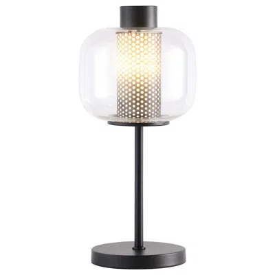 Coaster Ingrid Glass Shade Bedside Table Lamp Black