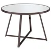 Coaster Jillian Round Dining Table With Tempered Mirror Top Black Nickel