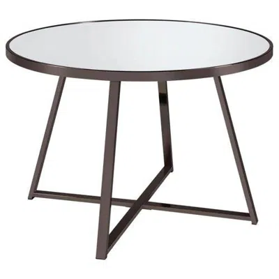 Coaster Jillian Round Dining Table With Tempered Mirror Top Black Nickel