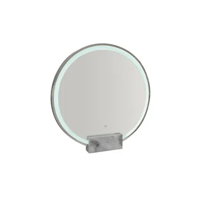 Coaster Jocelyn Round Table Top Led Vanity Mirror White Marble Base Chrome Frame
