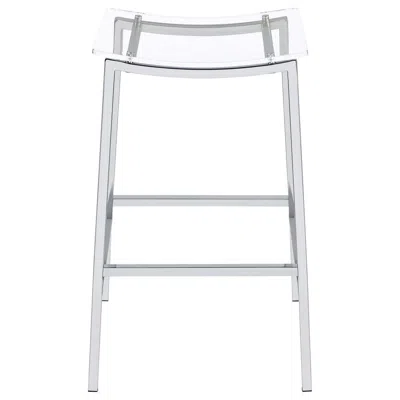 Coaster Jovani Acrylic Backless Bar Stools Clear And Chrome (set Of 2) In Metallic
