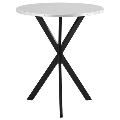 Coaster Kenzo Round Metal Top Bar Table Silver And Sandy Black