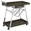 Coaster Kinney 2-tier Bar Cart With Storage Drawer Rustic Grey And Chrome