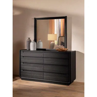 Coaster Leandro 8-drawer Bedroom Dresser With Mirror Burnished Black