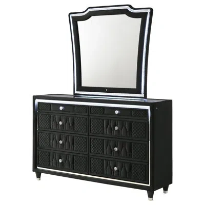 Coaster Lorient 8-drawer Led Dresser With Mirror Black