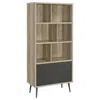 Coaster Maeve 3-shelf Engineered Wood Bookcase With Drawers Antique Pine And Grey