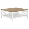 Coaster Maisy Square Wooden Coffee Table With Shelf Brown And White