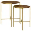 Coaster Malka 2-piece Round Nesting Table Dark Brown And Gold