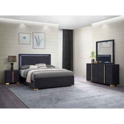 Coaster Marceline Queen Bed With Led Headboard Black