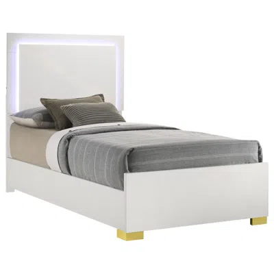 Coaster Marceline Twin Bed With Led Headboard White