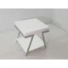 Coaster Marcia Wood Rectangular End Table White High Gloss And Chrome