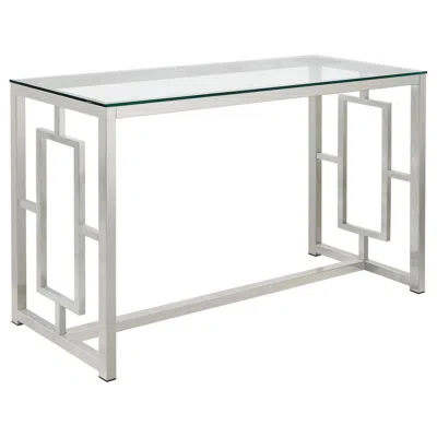 Coaster Merced Rectangle Glass Top Sofa Table Nickel