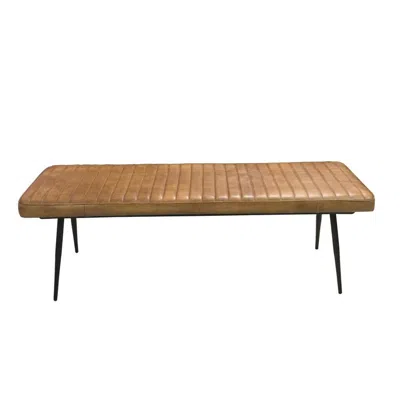 Coaster Misty Cushion Side Bench Camel And Black In Blue