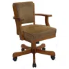Coaster Mitchell Upholstered Game Chair Olive-brown And Amber