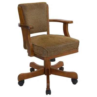 Coaster Mitchell Upholstered Game Chair Olive-brown And Amber