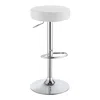 Coaster Ramses Adjustable Backless Bar Stool Chrome And White