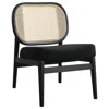Coaster Rayo Rattan Cane Back Accent Chair With Padded Seat Black In Black