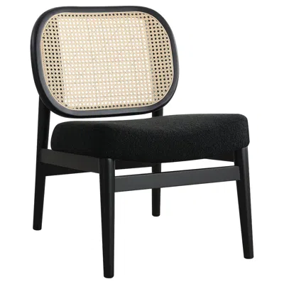 Coaster Rayo Rattan Cane Back Accent Chair With Padded Seat Black