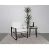 Coaster Rosalind Upholstered Track Arms Accent Chair White And Gummetal