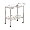 Coaster Shadix 2-tier Serving Cart With Glass Top Chrome And Clear