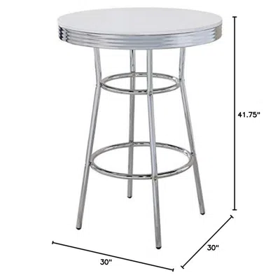 Coaster Theodore Round Bar Table Chrome And Glossy White