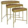 Coaster Tristen 3-piece Demilune Nesting Table With Recessed Top Brown And Gold