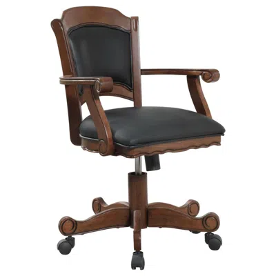 Coaster Turk Game Chair With Casters Black And In Brown