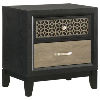 Coaster Valencia 2-drawer Nightstand Light Brown And Black