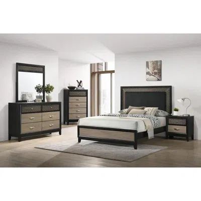 Coaster Valencia Queen Bed Light Brown And Black