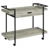 Coaster Ventura 2-tier Bar Cart With Storage Drawer Grey Driftwood