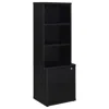 Coaster Westpark 3-shelf Bookcase Usb And Lockable Drawer Black In Black