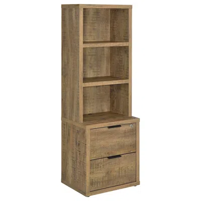 Coaster Westpark 3-shelf Bookcase Usb And Lockable Drawer Mango