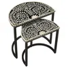 Coaster Zakiya 2-piece Demilune Nesting Table Black And White