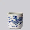 Cobalt Guild Blue And White Porcelain Dragon Footed Cachepot In Blue
