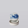 Cobalt Guild Blue And White Porcelain River Landscape Ink Box In Blue