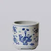 Cobalt Guild Blue And White Porcelain Treasures Footed Cachepot In Blue