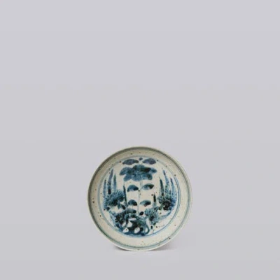 Cobalt Guild Small Blue And White Porcelain Floral Bouquet Dish