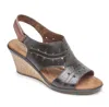 Cobb Hill Janna Perf Sling Sandal In Black In Black