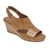 Cobb Hill Janna Perf Sling Sandal In Tan In Multi