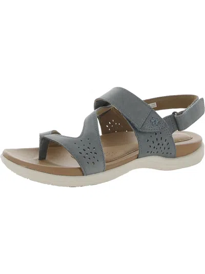 Cobb Hill Rubey Womens Leather Cushioned Footbed Slingback Sandals In Grey