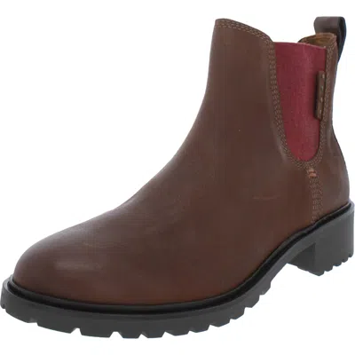 Cobb Hill Winter Chelsea Womens Leather Pull On Chelsea Boots In Brown
