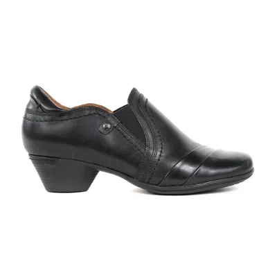 Cobb Hill Laurel Ci1740 Womens Black Leather Cone Heel Slip-on Shoes Rhs6675