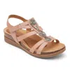 Cobb Hill Women's May Embellished Sandal In Pink In Pink