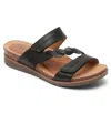 Cobb Hill Women's May Wave Slide Sandal - Extra Wide Width In Black In Black