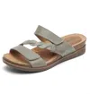 Cobb Hill Women's May Wave Slide Sandal - Extra Wide Width In Green In Green
